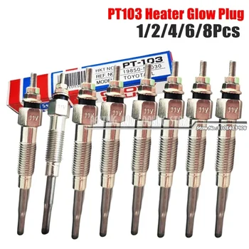 1/2/4/6/8Pcs PT103 Glow Plug 19850-54030 19850-78200-71 Toyota Hilux Hiace 