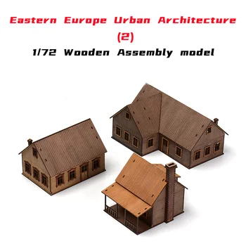 1/72 Rytų Europos Miesto Architektūros Scenos Mediniai Asamblėjos Modelis 