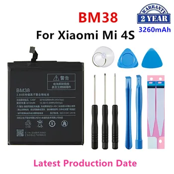 100% Originalus BM38 3260mAh Baterija Xiaomi 4S Mi 4S Mi4S BM38 Aukštos Kokybės Telefoną Pakeisti Baterijas +Įrankiai