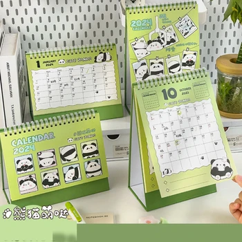 1Pcs 2024 Gėlių Kalendorių Panda Darbalaukio Mažas Kalendorius Nešiojamas Save Disciplinuoti, Laikrodis Planuoti Naują Planą Kalendorius Raštinė Stalinis Kalendorius