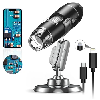 1Set Skaitmeninis Mikroskopas su Kamera, USB, HD 1440P Tikrinimo Fotoaparatas 50X-1600X Didinimo Kišenėje Mikroskopai Delniniai