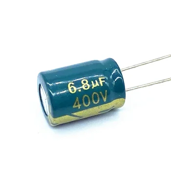200pcs/daug 6.8 UF aukšto dažnio žemo impedanso 400V 6.8 UF aliuminio elektrolitinių kondensatorių dydis 10*13mm 20%