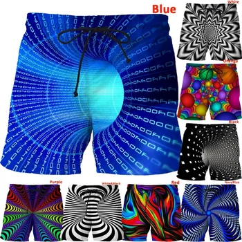 2023 Naujas mados mėgėjams 3D atspausdintas asmeninį vyrų/moterų 8 stilius Mėlyna Svaigimas ir spalvinga Vertigo Hipnotizuojantis vyrų/moterų Šortai