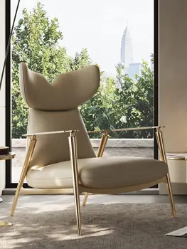 2023 Šviesos prabangos dizaineris viena kėdė odos balkonas laisvalaikio kėdė italijos minimalistinės kūrybos namuose tigras aukštas atgal