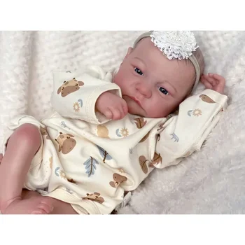 49cm 19inch Reborn Baby Doll Jau Dažytos Baigė Miega Naujagimio Dydžio 3D Odos Matomas Venų Kolekcines, Meno Lėlės