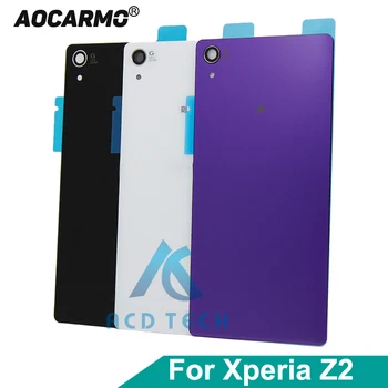 Aocarmo Sony Xperia Z2 L50W D6502 D6503 galinis Dangtelis Galinis Korpusas Durų Stiklą Su Fotoaparato Objektyvo Pakeitimo Dalis