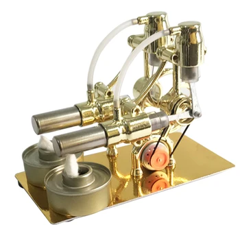 Aukso Twin Cilindrų Stirlingo Variklio Modelis Karšto Vėjo Generatorius Fizikos Mokymo Eksperimentas Žaislas