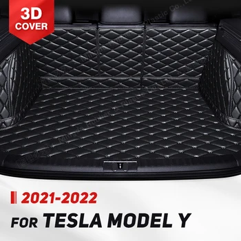 Auto Visu Bagažo Skyriaus Kilimėlis Tesla Model Y 2021 2022 Car Boot Padengti Trinkelėmis Linijinių Krovinių Vidaus Reikalų Raštas Priedai