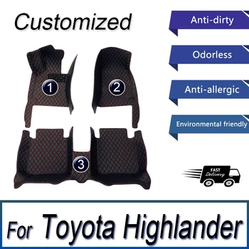 Automobilių Kilimėliai Toyota Highlander Septynios Sėdimos Vietos 2022 Custom Auto Pėdų Pagalvėlės Automobilių Kilimų Padengti Interjero Priedai