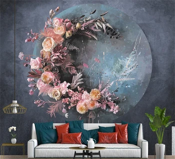 beibehang Užsakymą Gėlių tapetai kambarį, sienų danga, sofa fone 3D art photo freskos sienos popieriaus miegamojo tapetai
