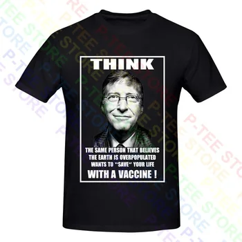 Bill Gates Plandemic Sumažinti Gyventojų Vakcinomis, Marškiniai, marškinėliai Tee Unikalus Gamtos