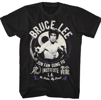 Bruce Lee Mens Nauji Marškinėliai Dydžiai SM - 5XL JUNFANGUNGFU 100% Juoda Medvilnė TEE