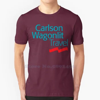 Carlson Wagonlit Travel Prekės ženklo Logotipu Aukštos kokybės T Shirts 2023 Mados T-shirt Naujas Grafinis Tee