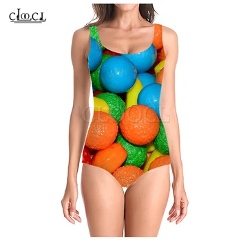CLOOCL Saldainių Serija 3D Spausdinimo Merginos vientisas maudymosi kostiumėlį, Maudymosi Kostiumą, Rankovių Slim Seksualus moteriški maudymosi Kostiumėliai, 2021 M. Vasaros, Nauja