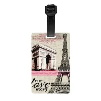 Derliaus Prancūzijoje, Paryžiaus Eifelio Bokštas Bagažo Žymeklis Užsakymą Gėlių Rožinė Bagažo Žymeklių Privatumo Padengti ID Etiketė