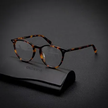 Dizainerio rankų darbo acetatas akinių rėmeliai vyrų kriaušės formos šarvai rėmas retro optinis recepto akinius moterims