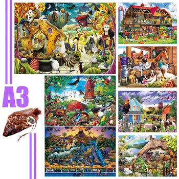 Fantazijos Pasaulyje Medinių Gyvūnų Jigsaw Puzzles Paslaptingą Įspūdį Dovana Suaugusiųjų Vaikas Pasakų Montessori Vaikų Žaislas Įspūdį Dovanos