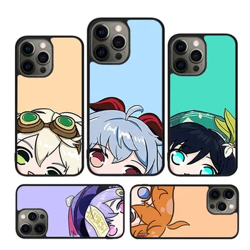 Genshin Poveikio Anime Mielas Atveju iPhone, 15 SE 2020 XR X XS Max 6S 7 8 Plius 12 13 Mini 11 12 13 14 Pro Max Bamperio Dangtelis