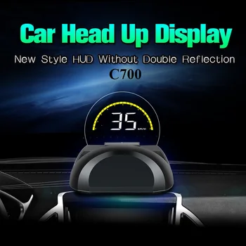 GPS Daugiafunkcinis HUD OBD2 RPM Kelionę Head Up Display Automobilių Digital Multi-Signalizacijos Vairuotojo Nuovargio C700 Visiems Automobiliams