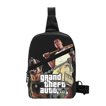 Grand Theft Auto Krūtinės Diržas Maišelį Užsakymą GTA Nuotykių Žaidimas Crossbody Pečių Kuprinė Vyrams Kelionės Žygiai Daypack