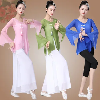 Hanfu Moters Kostiumas Naujas Kostiumas Klasikinio Šokio Kostiumų Nacionalinės Elegantiškas Siūlai Šifono Suknelė Baltos Kelnės Moteriška Veiklos