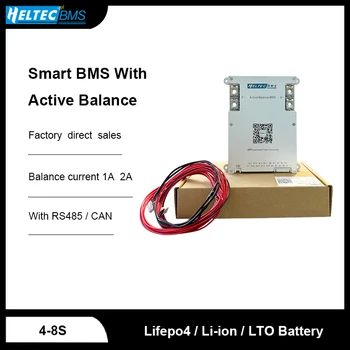 Heltec Smart Bms Aktyvi Balanso 1A 2A 12V 24V BMS 4S 8S 100A 200A Lifepo4 Li-Ion Lto Baterija APP RS485/GALI Keitiklis