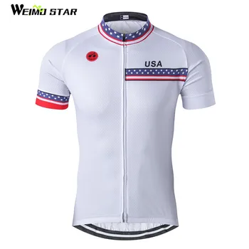 JAV Dviračių Džersis Vyrų dviračių drabužiai dviračių viršuje Ropa Ciclismo maillot MTB trumpas rankovės Komanda Lenktynių T-shirts Sporto Whit2017