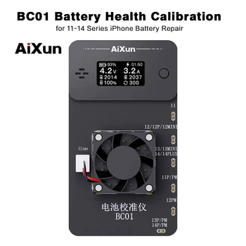 Kalibrator baterai AiXun BC01, mendukung isi daya baterai dan keluaran tes siklus bulat kesehatan naik ke 100% untuk seri iPhone