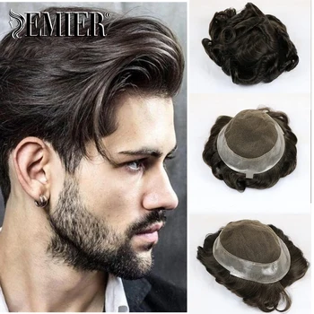 Kvėpuojantis Australija Toupee Vyrai prancūzų Nėriniai ir PU Bazės Perukas Europos Vyrų Plaukų Endoprotezavimo Sistemos Vienetas Vyrų Plaukų Prothesis