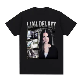 Lana Del Rey Spausdinti trumpomis Rankovėmis T-shirt Vyrai Moterų Mados Hip-Hop Drabužių, Negabaritinių T Shirts Derliaus Harajuku vasaros Tshirts