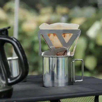 Lauko Nerūdijančio Plieno Kavos Filtras Taurės Sulankstomas Nešiojamų Daugkartinio naudojimo Kavos Dripper Kavos virimo aparatas Arbatos Turėtojas Kavos įrankiai