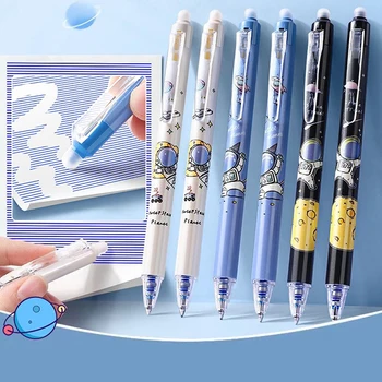 Mielas Anime ir Animacinių filmų Astronautas Trinamos Gelio Rašiklis Rinkinys su Papildymo Rašalo 0,5 mm Juodas) Blue (mėlynas Kawaii Kanceliarinės prekės, Vaikams, mokyklinės prekės,