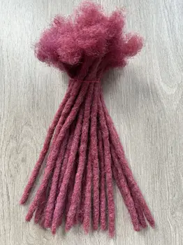 Minkštas Žmogaus Plaukų Drei Plėtinius, raudonos spalvos locs 0,6 cm 8inch