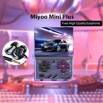 Miyoo Mini Plus Violetinė Retro Kišeniniais Žaidimų Žaidėjas 3.5 Colių Ekranas Atviro kodo 128G 12000Games Įrengti Treniruokliai Maišelį Ausinių