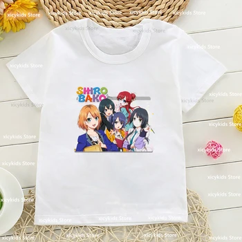 Nauja Vasaros Stiliaus Mergaičių Marškinėliai Japonų Anime Shirobako Animacinių filmų Spausdinti Tshirts Vasaros Trumpas Rankovėmis Vaikų T Marškinėliai Topai