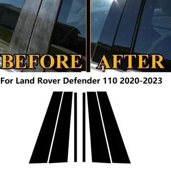 Nauji Karšto 6PCS Poliruoti Ramstis Etatų Land Rover Defender 110 2020-2023 Lango Apdaila Padengti BC Skiltyje Lipdukas
