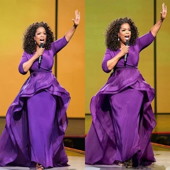 Oprah Winfrey Motina, Vakaro Suknelės, Tipo Garsenybė, Chalatai Artimųjų Rytų Dubajus Arabų Stiliaus Purpurinis Vakaras Šalis Suknelė Plius Dydis
