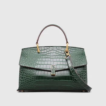 Originali leather2023 naujo derliaus minimalistinio moterų rankinė su krokodilo odos tekstūra vieno peties crossbody krepšys moterims