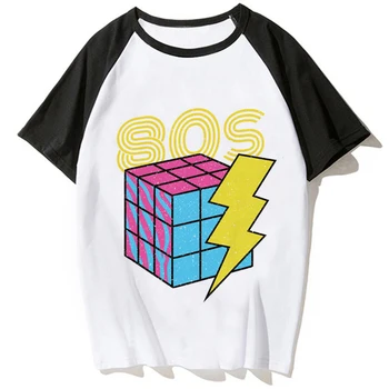 Rubiko kubo marškinėlius moterims Japonijos Tee mergina komiksų grafinis drabužiai