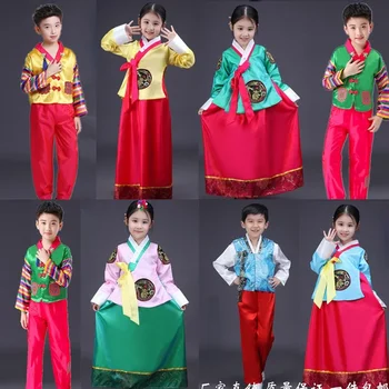 Rudenį Vaikai Hanbok Berniukų, Mergaičių Korėjos Hanbok Kostiumas Tautinių Mažumų Šokio Kostiumai Helovinas Kalėdų Cosplay Korėjos Drabužių