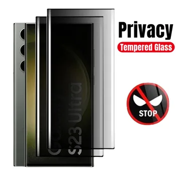 Tamsinti Stiklai Samsung Galaxy S22 S23 Ultra S23ultra Anti-spy Pilnas draudimas Screen Protector, Grūdintas Filmas, Lenktas stiklas