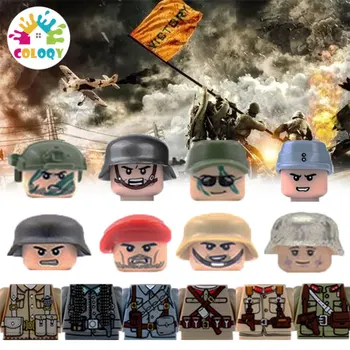 Vaikų Blokai Žaislai Mini Lėlės WW2 Pasaulinio Karo laivyno, Armijos Kareivis Napoleonas Ginklą ginklų daug didmeninės parduotuvės
