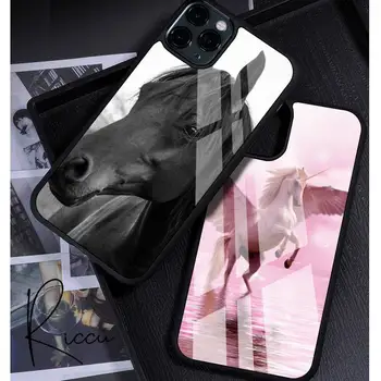 Veikia Arklio Gyvūnų Telefono dėklas Guminis iPhone 12 11 Pro Max XS 8 7 6 6S Plus X 5S SE 2020 XR 12 Mini atveju