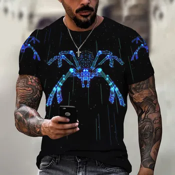 Vyriški 3D Spausdinimo Mados Atsitiktinis Tendencija Harajuku Palaidų Montavimo Sporto Gatvės Drabužių Dydį, Viršuje Trumpas Rankovėmis T-shirt.