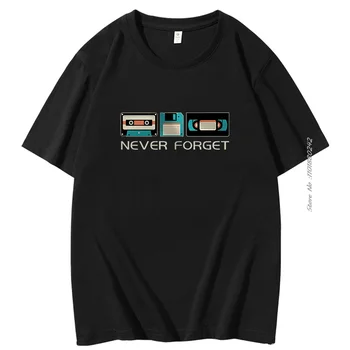 Vyriški T-Shirt Retro Muzikos Tematikos Niekada Nepamirškite, Grafinis Tee Retro Vyrų Mados Drabužių Vasaros Laisvalaikio vyriški trumpomis Rankovėmis T-Shirt